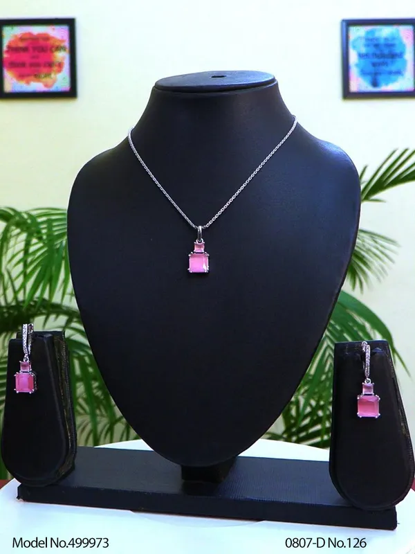 Silver_Plating_Pink_Stone_Traditional_Cz_Pendant_For_Women