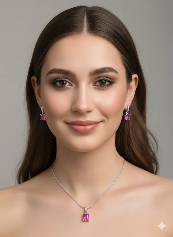 Silver_Plating_Pink_Stone_Traditional_Cz_Pendant_For_Women