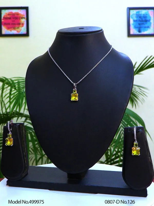 Silver_Plating_Yellow_Stone_Traditional_Cz_Pendant_For_Women