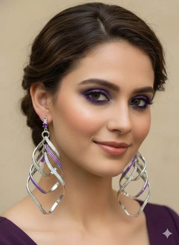 Purple_Stone_Silver_Plating_Traditional_Cz_Earrings_For_Women