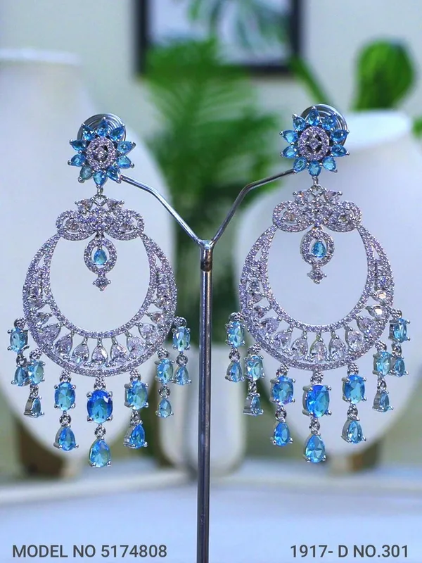 Aqua_Stone_Silver_Plating_Traditional_Cz_Earrings_For_Women