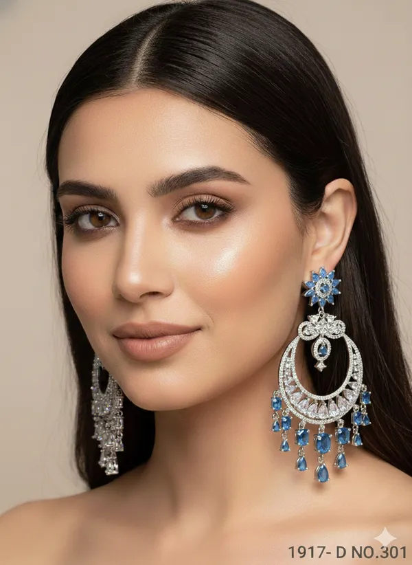 Aqua_Stone_Silver_Plating_Traditional_Cz_Earrings_For_Women