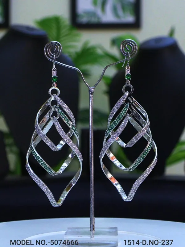 Emerald_Stone_Silver_Plating_Traditional_Cz_Earrings_For_Women