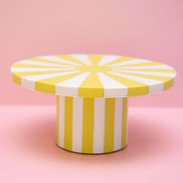 Yellow_Resin_Cake_Stand_Round_Shape,Pizza_Platter,_Cake_Srever_(10X4)_Inch