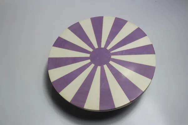 Pink_Resin_Cake_Stand_Inlay_Design,_Pizza_Platter,_Server