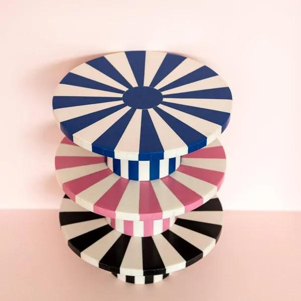 Pink_Resin_Cake_Stand_Inlay_Design,_Pizza_Platter,_Server