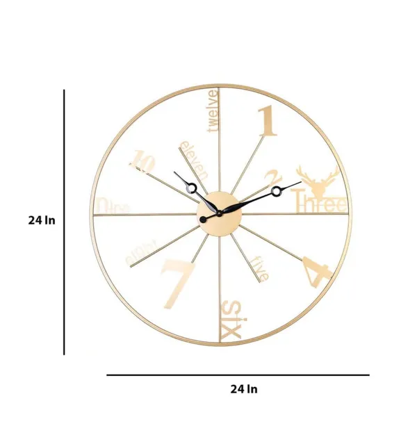 Gold_24_Inch_Metal_Wall_Clock_Decorative_Iron_Metal_For_Home/Living_Room/Bedroom/Dining_Room/Hotel