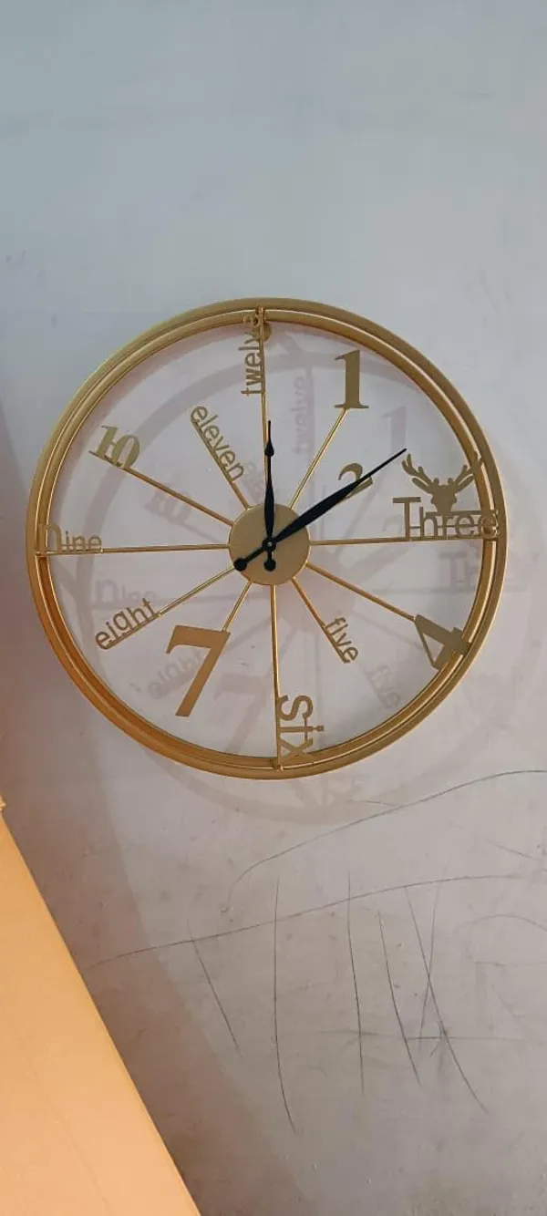 Gold_24_Inch_Metal_Wall_Clock_Decorative_Iron_Metal_For_Home/Living_Room/Bedroom/Dining_Room/Hotel