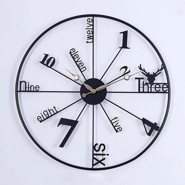 Black_24_Inch_Double_Rings_Metal_Wall_Clock_Decorative_Iron_Metal_For_Home/Living_Room/Bedroom/Dining_Room/Hotel
