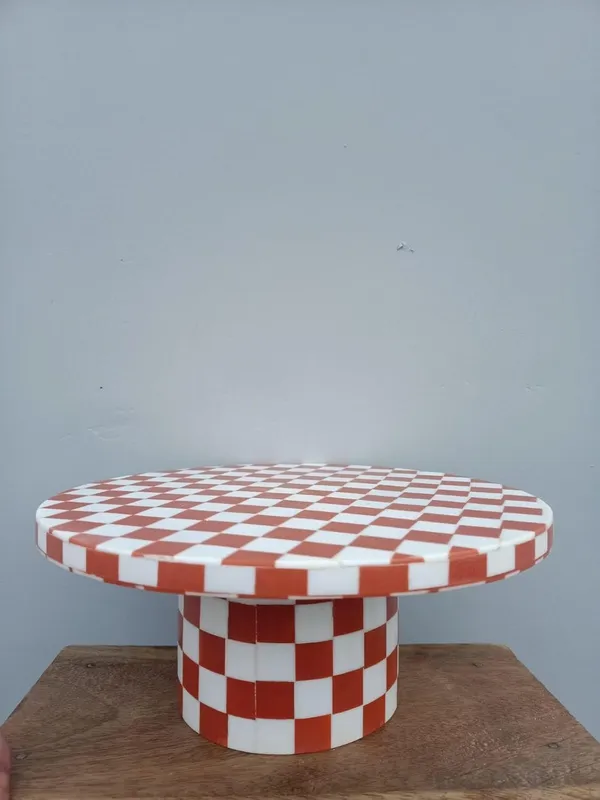 Orange__Resin_Cake_Stand_Round_Shape,Pizza_Platter,_Cake_Srever_(10X4)_Inch