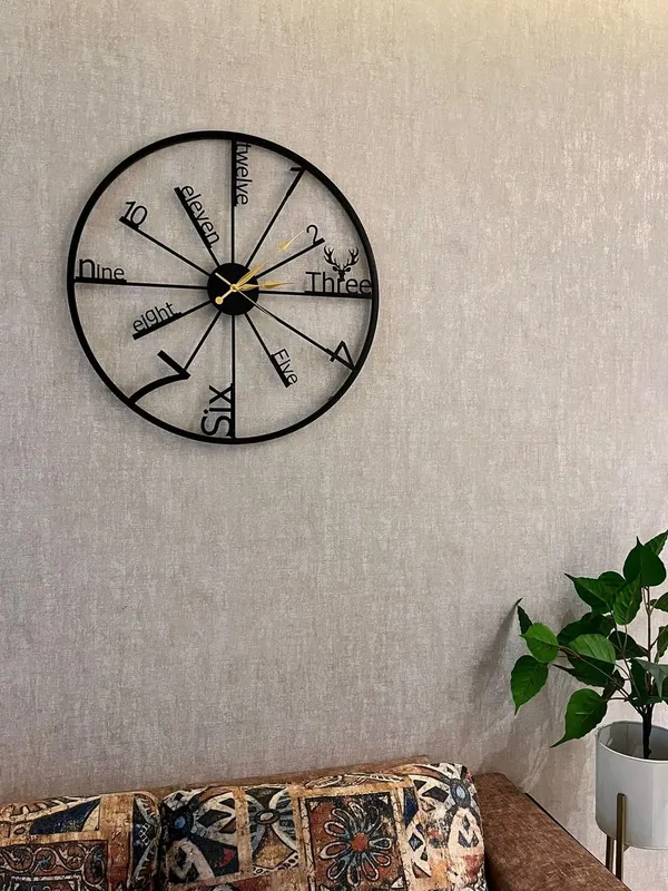 Black_Metal_Wall_Clock_For_Living_Room_Stylish_Latest_Metal_Wall_Watch_With_Alphabet_Design_Wall_Clocks_For_Bedroom_&_Office,_Kitchen_Metal_Wall_Decor