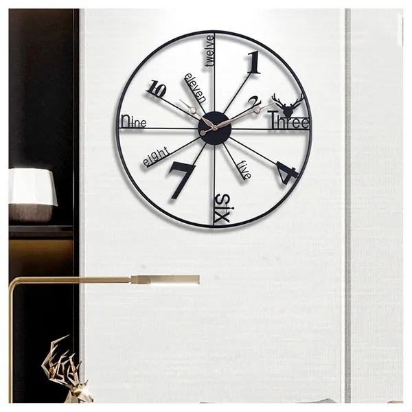 Black_Metal_Wall_Clock_For_Living_Room_Stylish_Latest_Metal_Wall_Watch_With_Alphabet_Design_Wall_Clocks_For_Bedroom_&_Office,_Kitchen_Metal_Wall_Decor