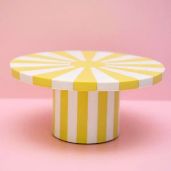 Yellow_Premium_Round_Wooden_Cake_Stand_For_Cake_Cutting_360_Degree_Rotating_Cake_Stand_And_Desserts_Display_Stand_Wooden_Tray_For_Parties_&_Special_Occasions