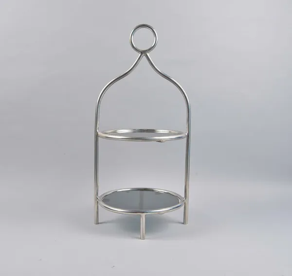 Black_Glass_Silver_Metal_2_Tier_Cake_Stand_With_Glass_&_Silver_Metal_Serving_Platters_For_Snacks_|_Cupcake_Stand_Ideal_For_Wedding,_Party_&_Table_Decoration_Items