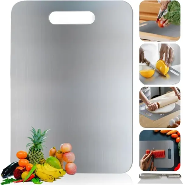 Silver_Stainless_Steel_Chopping_Board_With_Handle_31X21_Cm_|_Rust-Free,_Non-Slip_Surface_Cutting_Board_Steel_For_Meat,_Fruit_&_Vegetables_|_Durable_&_Hygienic