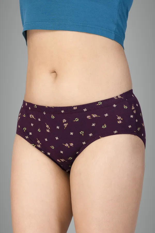 Balck_&_Wine_&_Navy_100%_Knitted_Cotton_Panties_Set_Of_3_For_Women