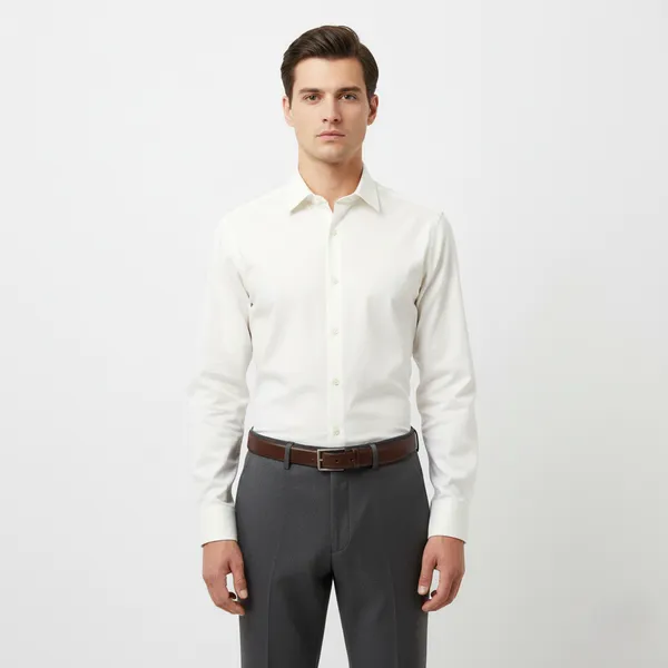 White_&_Cream_Polly_Viscose_Slim_Fit_Formal_Shirt_For_Men
