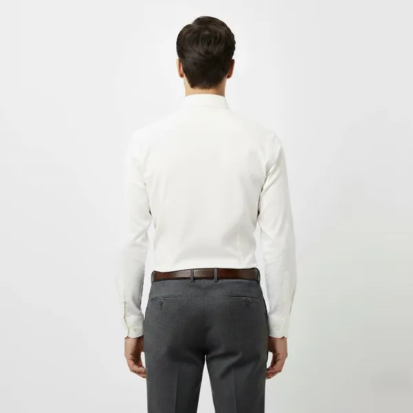 White_&_Cream_Polly_Viscose_Slim_Fit_Formal_Shirt_For_Men