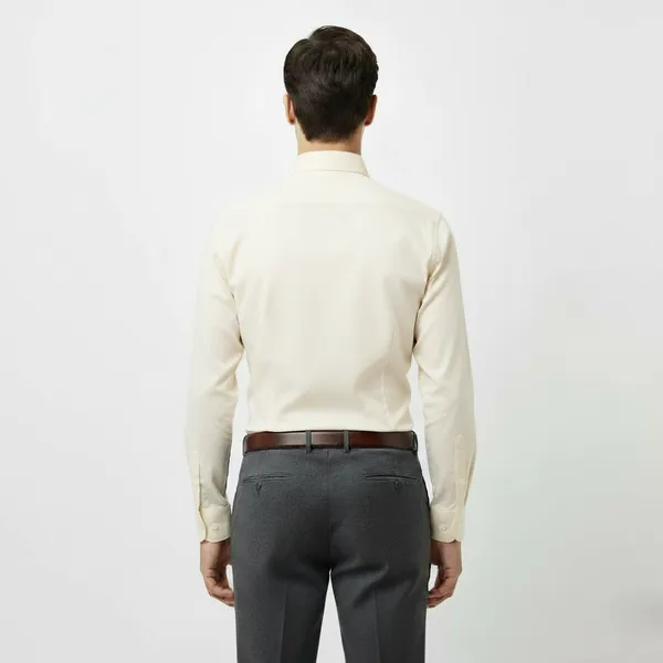 Cream_Polly_Viscose_Slim_Fit_Formal_Shirt_For_Men