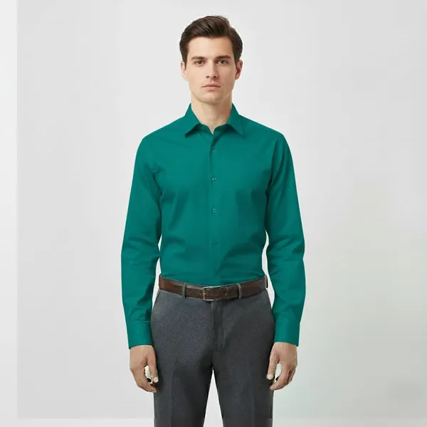 Dusty_Grey_&_Teal_Blue_Polly_Viscose_Slim_Fit_Formal_Shirt_For_Men