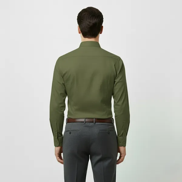 Military_Green_Polly_Viscose_Slim_Fit_Formal_Shirt_For_Men