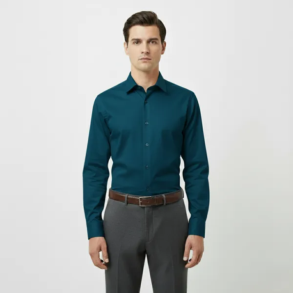 Dark_Teal_Polly_Viscose_Slim_Fit_Formal_Shirt_For_Men