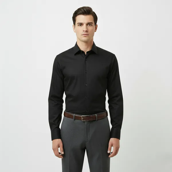 Black_Polly_Viscose_Slim_Fit_Formal_Shirt_For_Men