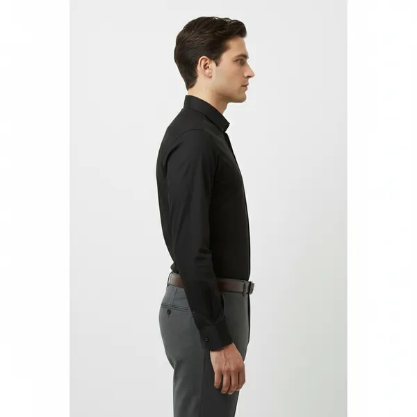 Black_Polly_Viscose_Slim_Fit_Formal_Shirt_For_Men