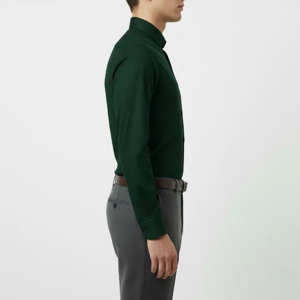 Bottle_Green_Polly_Viscose_Slim_Fit_Formal_Shirt_For_Men