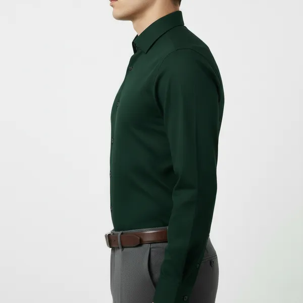 Bottle_Green_Polly_Viscose_Slim_Fit_Formal_Shirt_For_Men