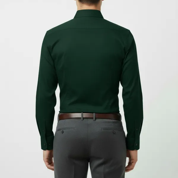Bottle_Green_Polly_Viscose_Slim_Fit_Formal_Shirt_For_Men