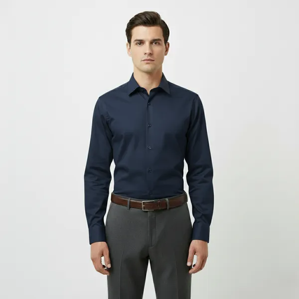 Navy_Blue_Polly_Viscose_Slim_Fit_Formal_Shirt_For_Men
