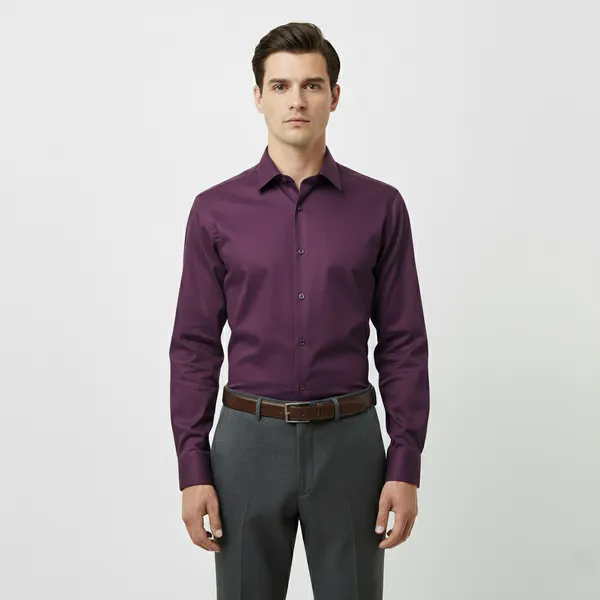 Purple_Polly_Viscose_Slim_Fit_Formal_Shirt_For_Men