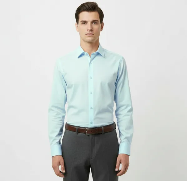 Sky_Blue_Polly_Viscose_Slim_Fit_Formal_Shirt_For_Men