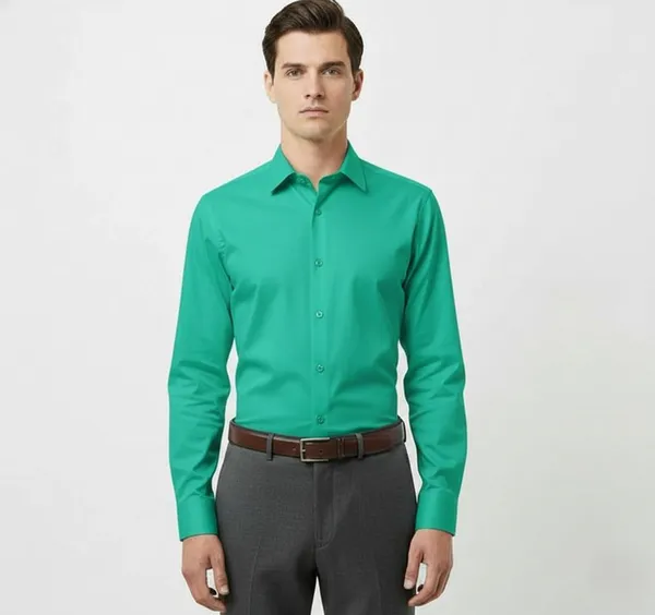 Teal_Green_Polly_Viscose_Slim_Fit_Formal_Shirt_For_Men