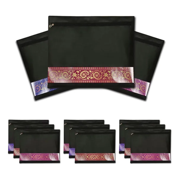 Set_Of_12_|_Quilted_Cotton_Saree_Bags/Covers_For_Storage_Set_Of_-_12_Big_Size_Single_(16_X_14_Inches)_With_Zip_Closure_For_Clothes_Bags_And_Wardrobe_Organizer_With_Transparent_Window