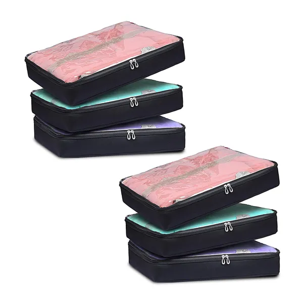 Pack_Of_6_|_Fabric_Saree_Bags/Covers_For_Storage_Set_Of-6_Big_Size_With_Zip_Closure_For_Packing_Pouches_Clothes_Bags_And_Wardrobe_Organizer_With_Transparent_Window-Black
