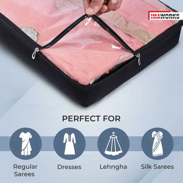 Pack_Of_6_|_Fabric_Saree_Bags/Covers_For_Storage_Set_Of-6_Big_Size_With_Zip_Closure_For_Packing_Pouches_Clothes_Bags_And_Wardrobe_Organizer_With_Transparent_Window-Black