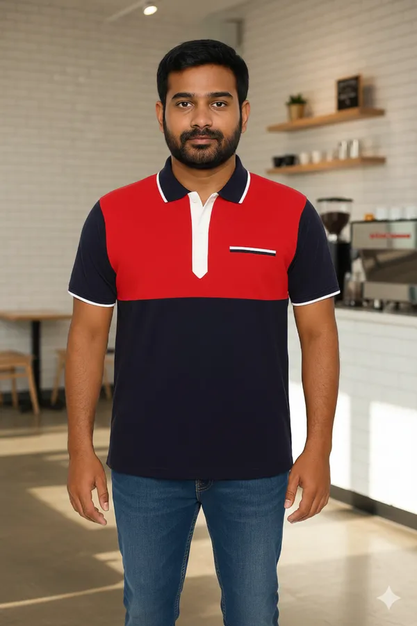 Red_&_Navy_Airtex_220_GSM_Polo_T-shirt_For_Men