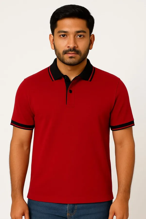 Red_&_Black_Airtex_220_Gsm_Regular_Fit_T-Shirt_For_Men