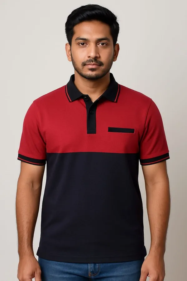Red_&_Black_Airtex_220_Gsm_Regular_Fit_T-Shirt_For_Men