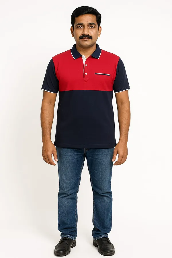 Red_&_Navy_Airtex_220_GSM_Polo_T-shirt_For_Men