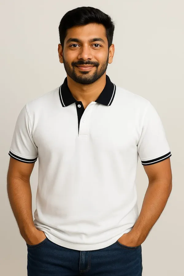 White_&_Black_Airtex_220_Gsm_Regular_Fit_T-Shirt_For_Men