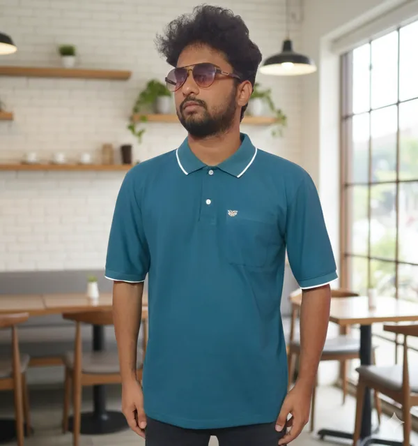 Teal_Blue_Casual_Wear_Men_Polo_Neck_T-shirt_For_Men