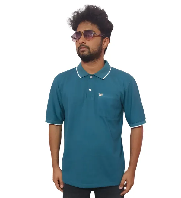Teal_Blue_Casual_Wear_Men_Polo_Neck_T-shirt_For_Men