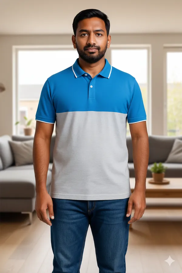 Blue_&_Grey_Airtex_220_Gsm_Regular_Fit_T-Shirt_For_Men