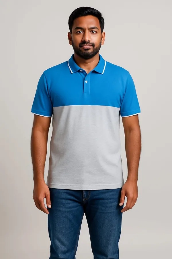 Blue_&_Grey_Airtex_220_Gsm_Regular_Fit_T-Shirt_For_Men