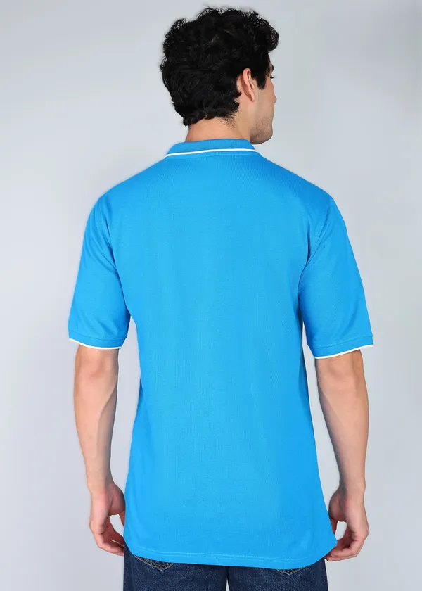 Turqouise_Modern_Fit_Polo_Neck_T-Shirt_For_Men