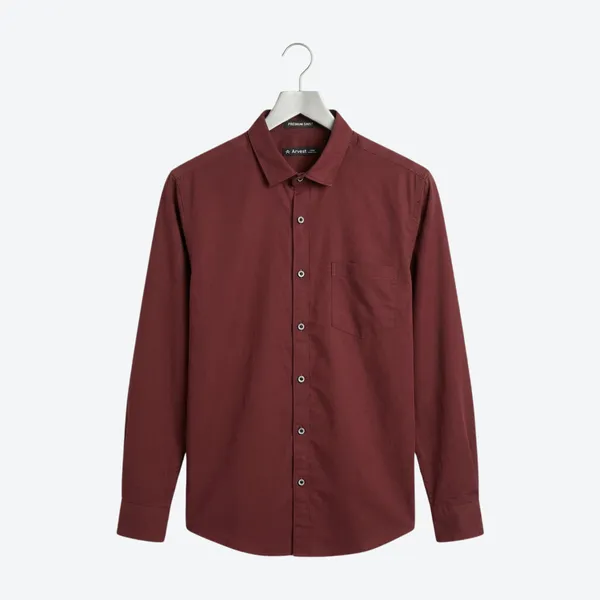Maroon_&_Grey_(Pack_of_2)Combo_Cotton_Plain_Shirts_For_Men
