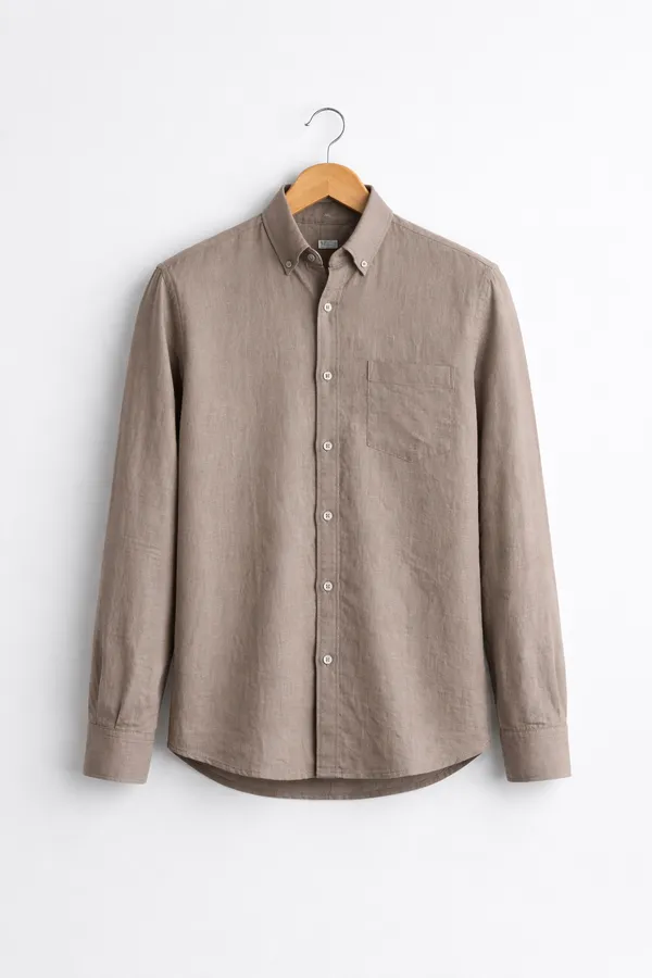 Gray_Linen_Plain_Premium_Shirts_For_Men